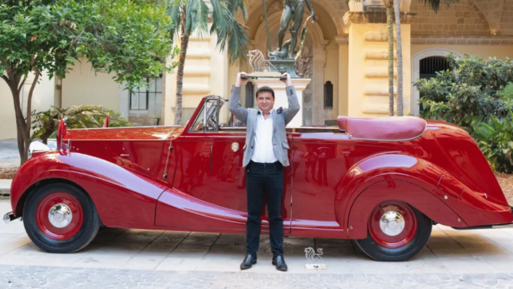 Yohan Poonawalla with his Rolls-Royce Silver Wraith ‘Mysore’ that won at Valletta Concours 2025