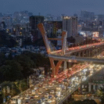 Mumbai, India - August 14, 2025: A night view of the SCLR bridge after Open for the vehicles. (Photo by Satish Bate/ Hindustan Times) (Hindustan Times)