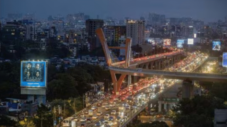Mumbai, India - August 14, 2025: A night view of the SCLR bridge after Open for the vehicles. (Photo by Satish Bate/ Hindustan Times) (Hindustan Times)