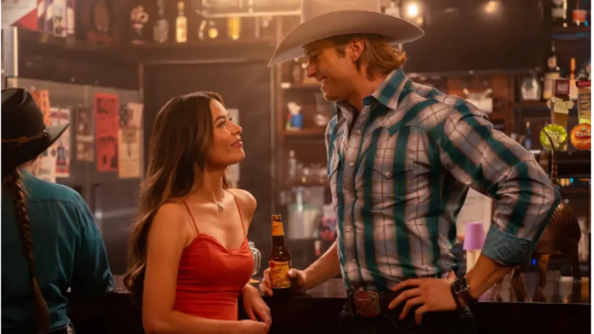 Miranda Cosgrove as a reality-show contestant trying to win over Pierson Fodé, in “The Wrong Paris.”Credit...Diyah Pera/Netflix