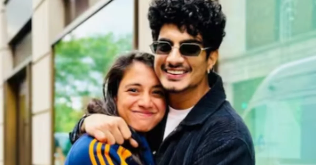 Palash Muchhal (right) with Smriti Mandhana.