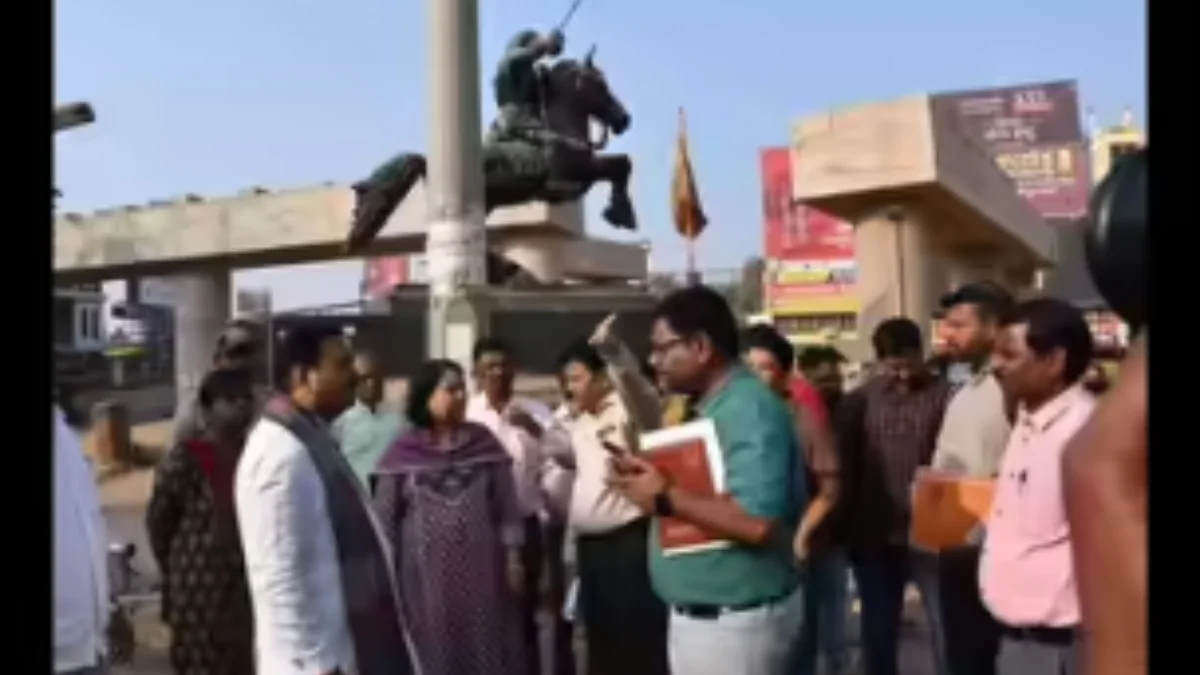Deputy Commissioner inspecting construction work at Chennamma Circle Flyover in Hubballi