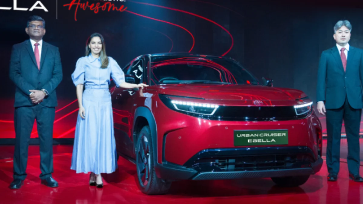 Toyota Urban Cruiser Ebella electric SUV with dual screen interior and modern exterior design in India