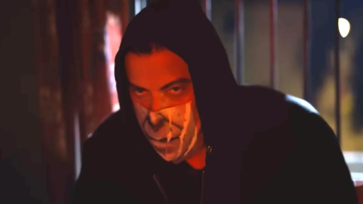 Rahul Bhatt in a dark intense scene from Anurag Kashyap's film Kennedy, a neo-noir crime thriller set in Mumbai.