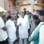 MLAs inspecting road work for 24x7 water supply pipeline installation in Hubballi, Karnataka