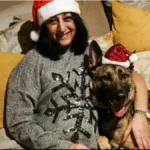 Manjit Sangha with her dog