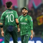 Pakistan cricket team celebrating five-run win over Sri Lanka in T20 World Cup match despite elimination