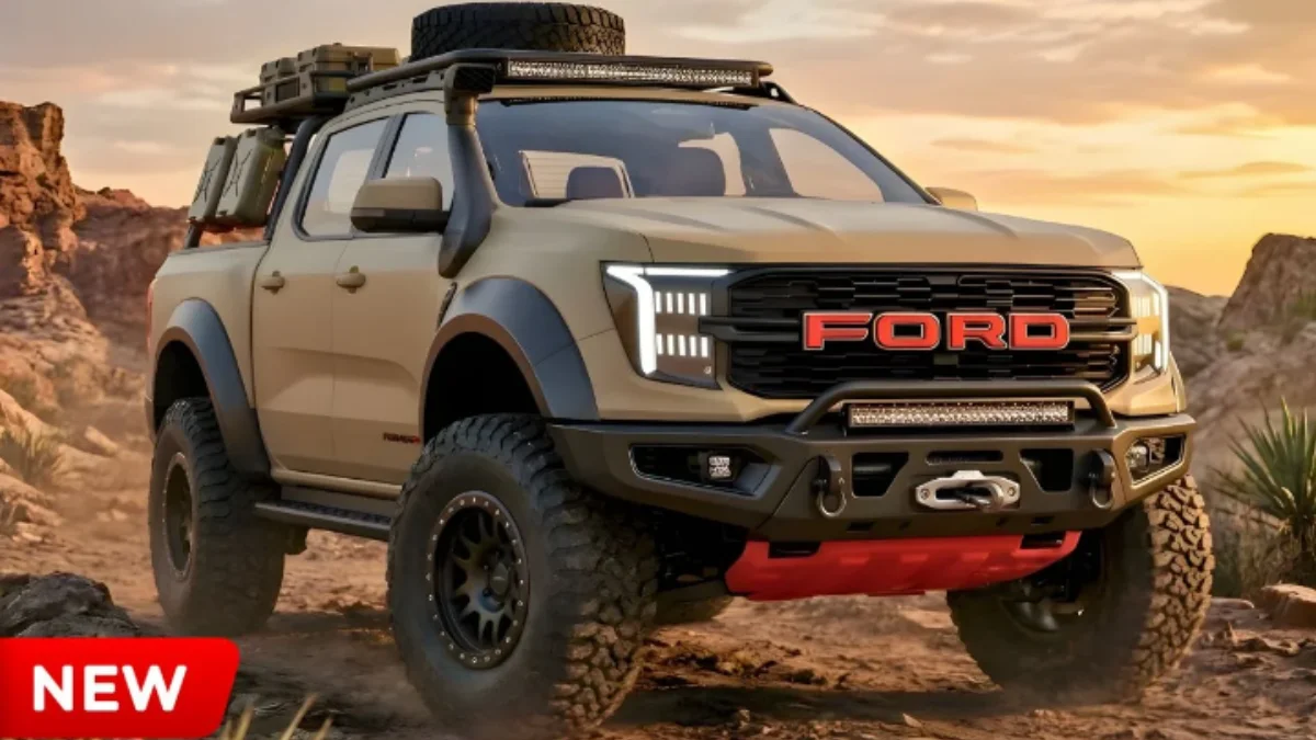 2026 Ford Ranger Raptor off-road pickup truck with rugged design and high-performance features
