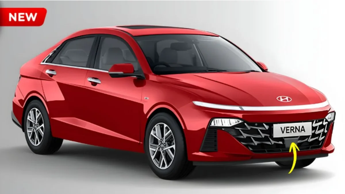 2026 Hyundai Verna sedan front view with futuristic LED DRL and sporty design
