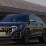 Audi SQ8 luxury performance SUV front view with sporty design and LED headlights