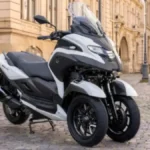 Yamaha Tricity 300 three-wheeled scooter with airbag safety system and modern design