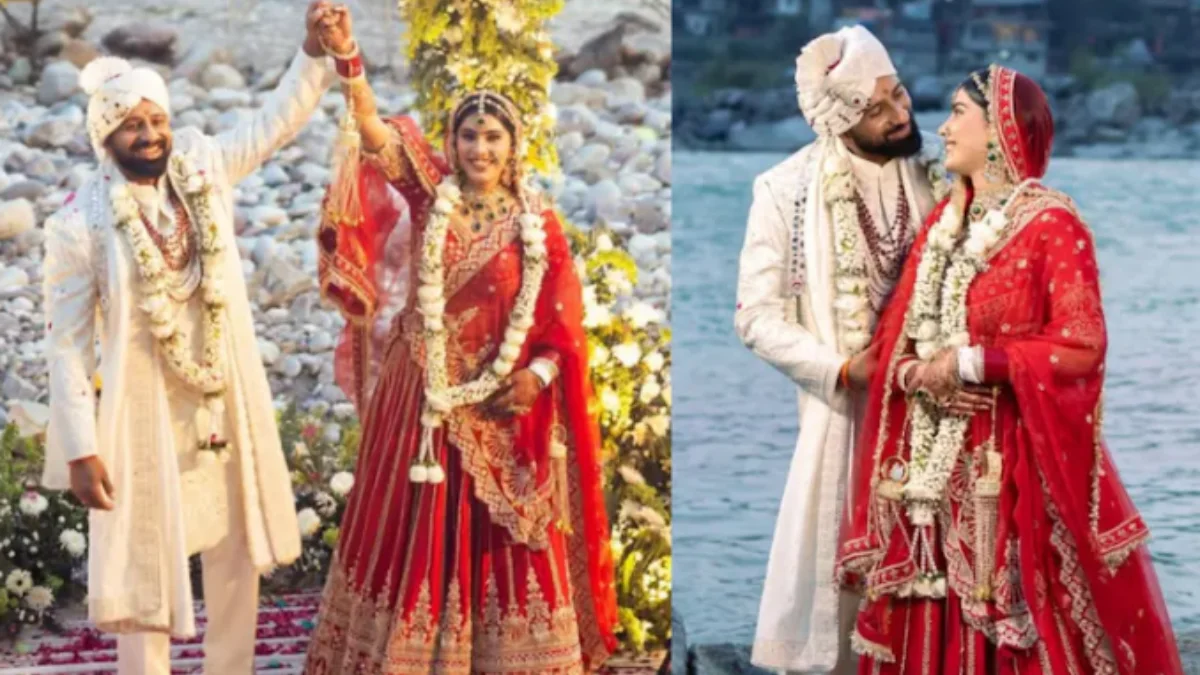 Rajat Dalal intimate riverbank wedding ceremony photos with bride in traditional attire