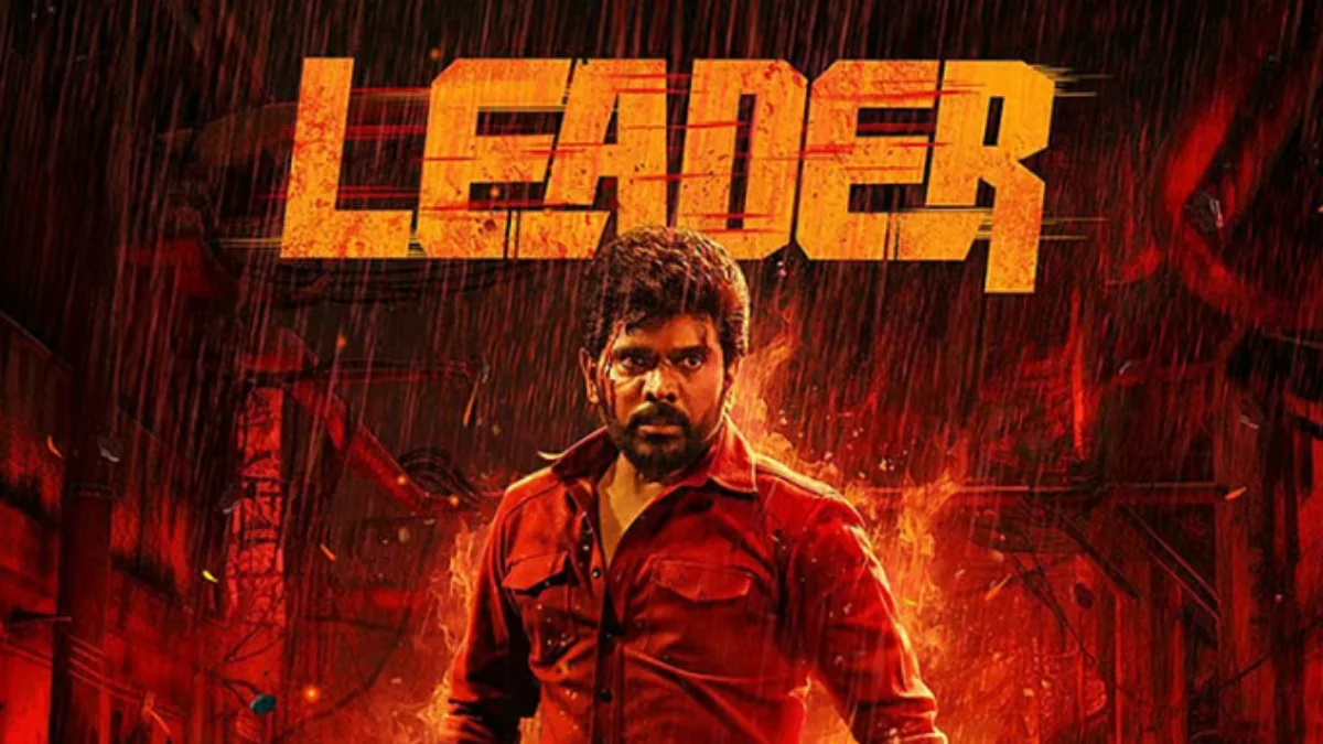 Legend Saravanan in Leader movie action scene with intense background and cinematic visuals