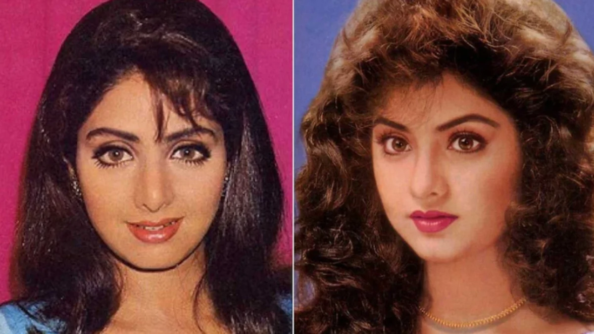 Collage image of Sridevi and Divya Bharti highlighting their facial resemblance and the mysterious connection related to the film ‘Laadla’.