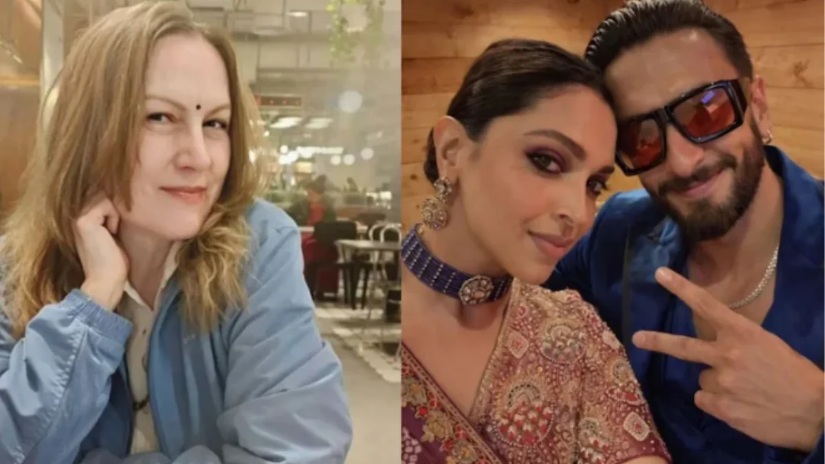 Deepika Padukone and Ranveer Singh at an event with Suzanne Bernert