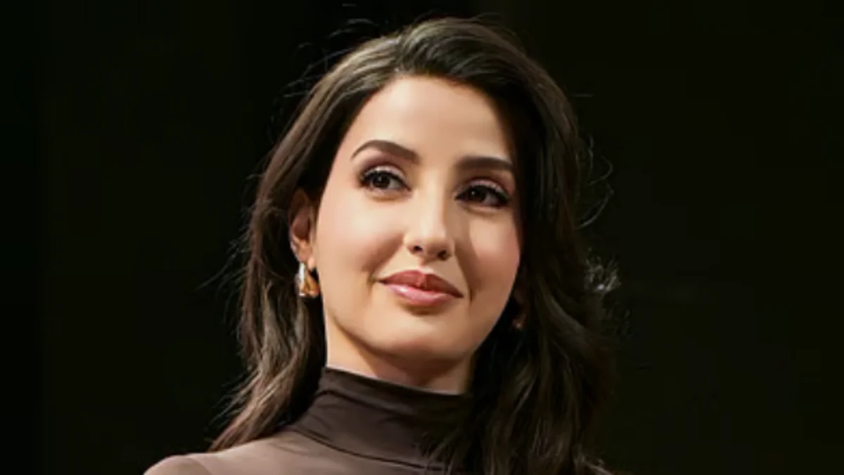 Nora Fatehi performing on stage during a grand international FIFA World Cup event