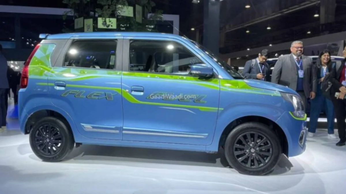 Maruti Suzuki WagonR E100 flex fuel vehicle launch teaser showcasing eco-friendly ethanol-powered hatchback