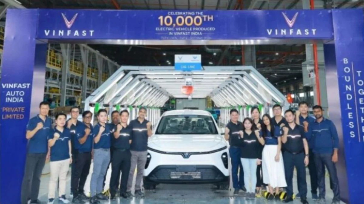 VinFast celebrates production of its 10,000th electric vehicle at the Tamil Nadu manufacturing plant in India