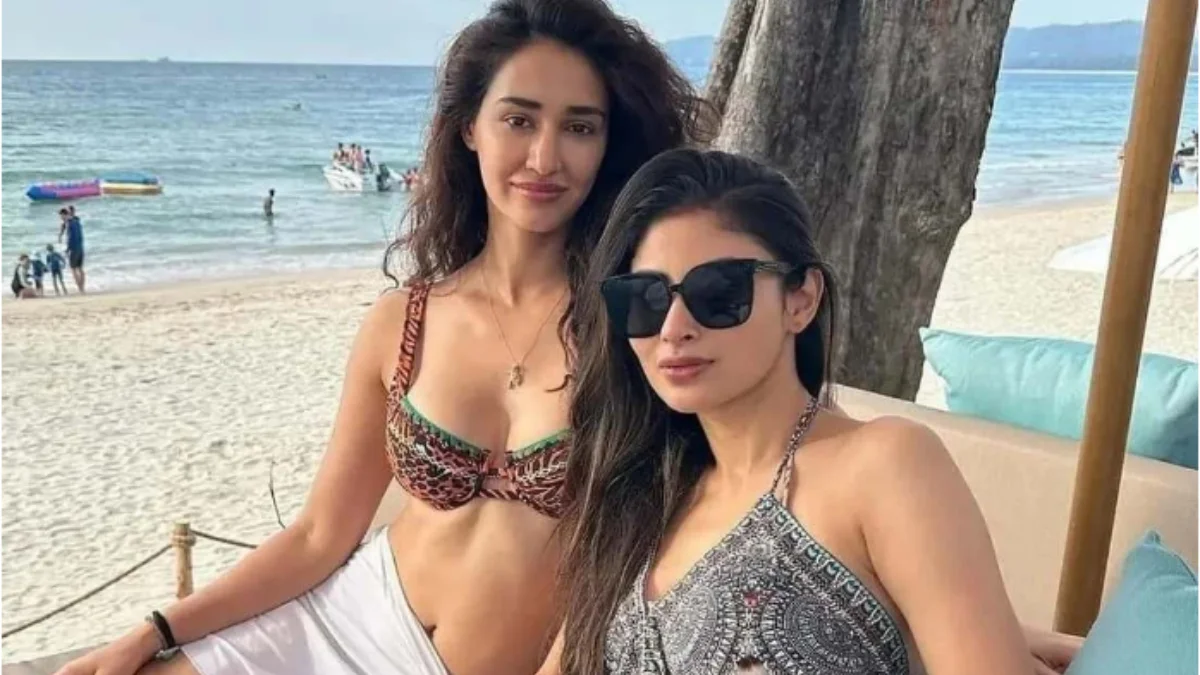 Mouni Roy reacts to relationship rumours with Disha Patani after divorce speculation from Suraj Nambiar during a media interaction.