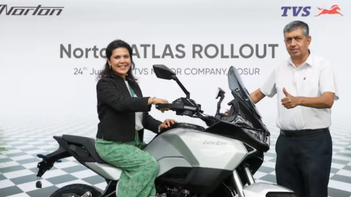 First Norton Atlas motorcycle rolls off TVS Hosur production line in India ahead of global debut featuring 585cc parallel twin engine and premium adventure touring design