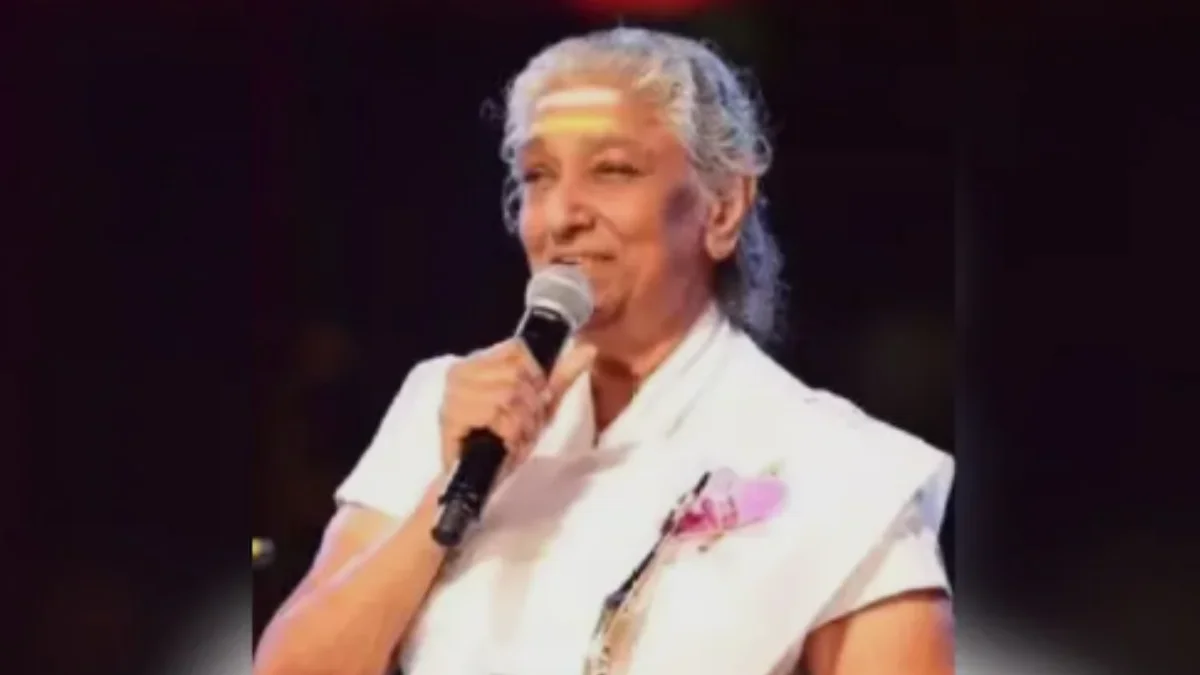 Legendary Indian playback singer S Janaki during a public event