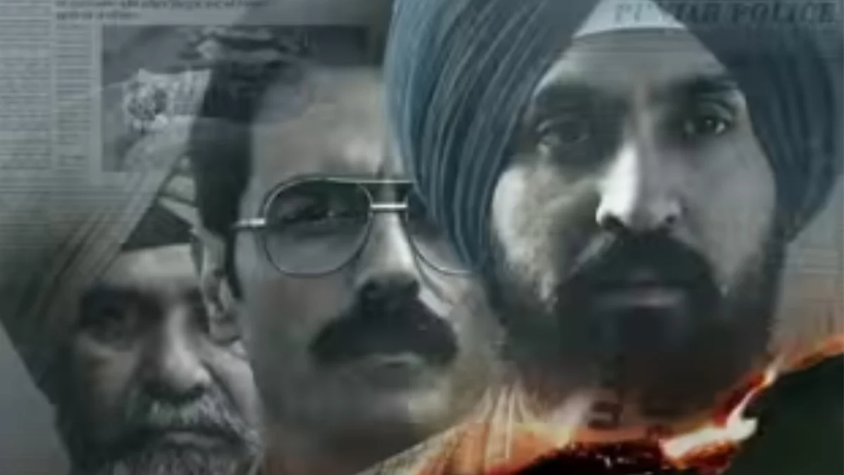 Diljit Dosanjh at a film event with Satluj movie poster amid CBFC certification controversy