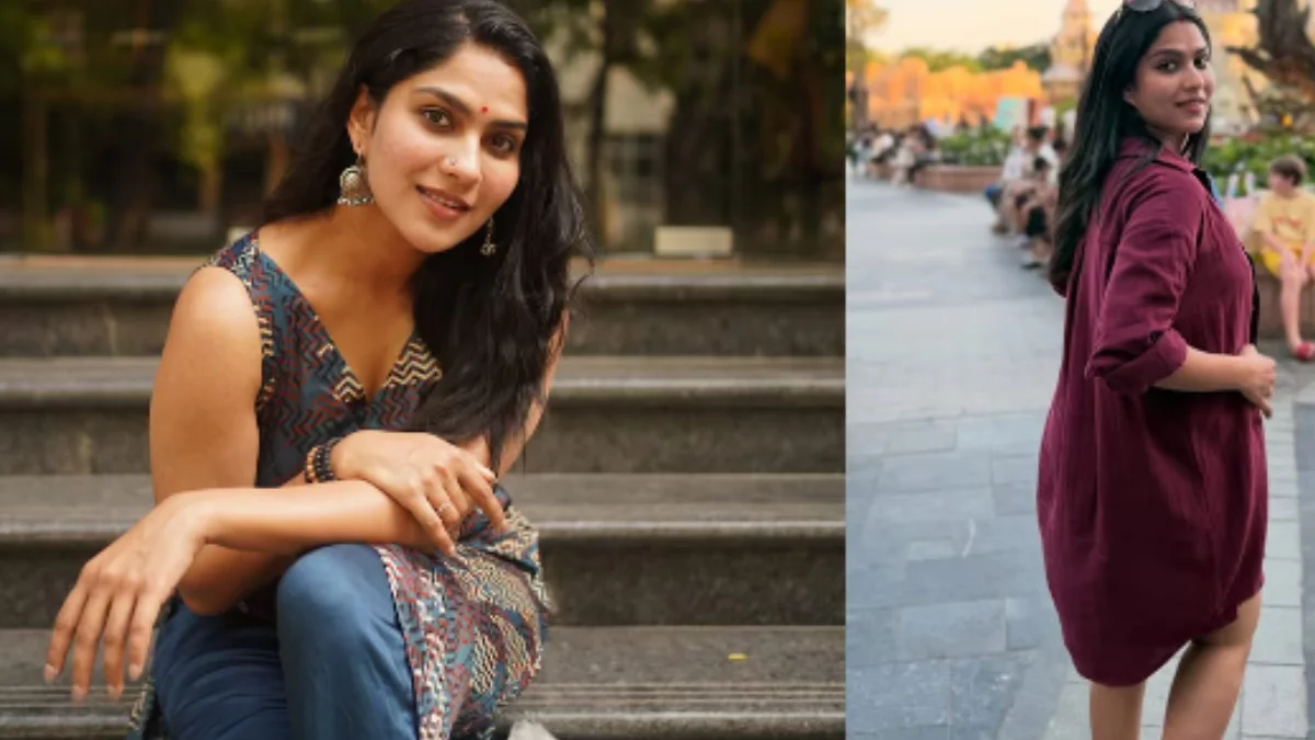 Malayalam actress Swasika Vijay smiling during an interview discussing her personal life and previous relationship