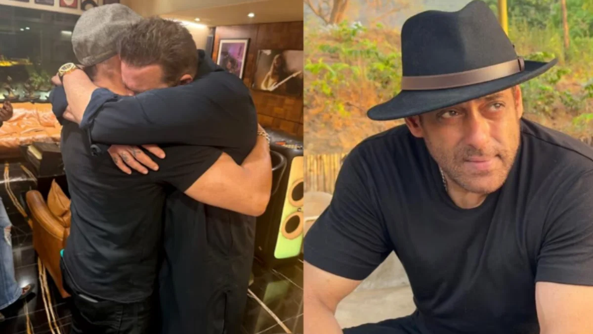 Salman Khan hugs Sanjay Dutt in an emotional moment and expresses his love for his longtime friend