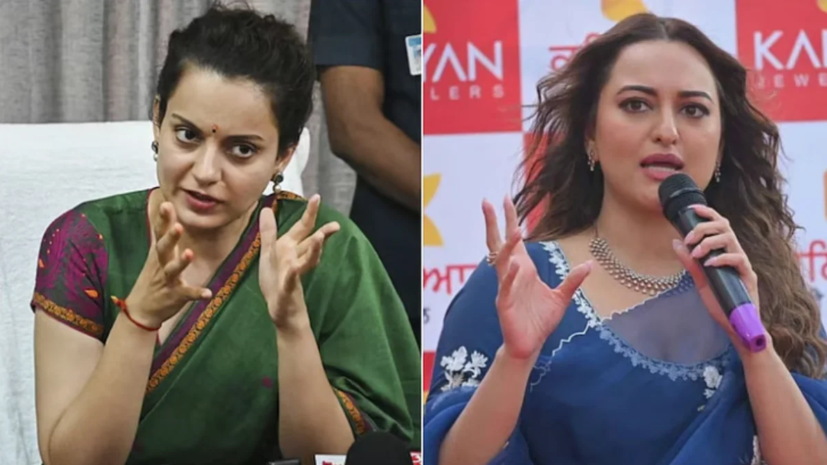Kangana Ranaut and Sonakshi Sinha in a discussion related to Kangana's Sanghi statement and old videos