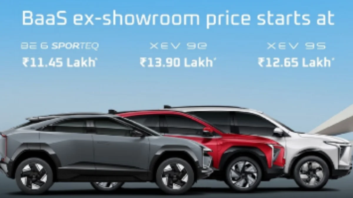 Mahindra BE 6 SPORTEQ XEV 9S and XEV 9e electric SUVs with Battery as a Service BaaS